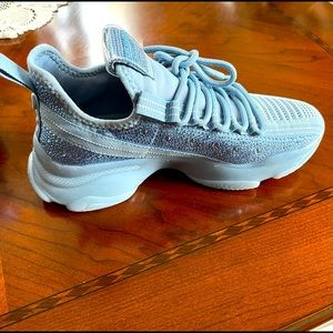 Steve Madden Women's Maxima Rhinestone-Trim Trainer Sneakers, blue